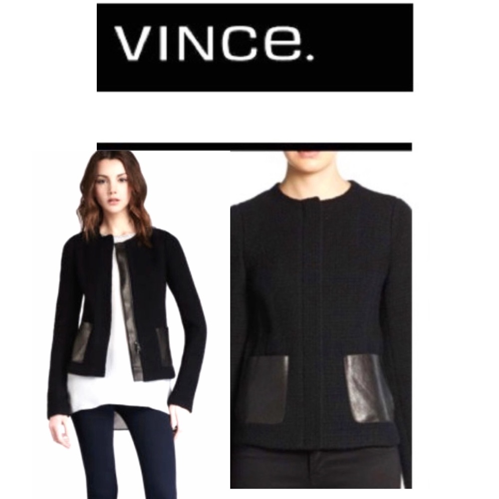 NWT VINCE Tweed/Leather (M/10)